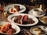 骨付き赤城牛ポーターハウスを含む全6皿 本場NYステーキハウスのXmasスペシャルディナー 