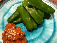 パリパリピーマンの自家製海老味噌ディップ