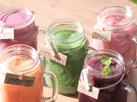 スムージー　【DETOX】　～消化を助けて身体の中からデトックス/パパイヤ、ブルーベリー、バナナ、ミント、ココナッツウォーター、ハチミツ～