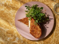 Pan-toasted mozzarella and sage sandwich