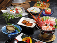 Kobe beef, spiny lobster, sweetfish, and abalone special kaiseki course June