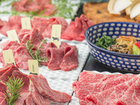 [6,050 yen including tax Standard course] Premium tongue, sirloin grilled sukiyaki, 5 kinds of aged wagyu beef, 2 kinds of offal, etc. (13 items in total)