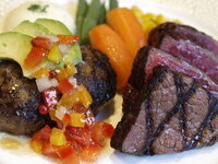 [Saturdays, Sundays, and holidays lunch] Combo plan of 100% aged Japanese beef hamburger & steak