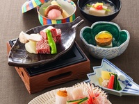 あしべ　1月　冬の味覚と和牛を楽しむ会席　主菜は和牛陶板焼き