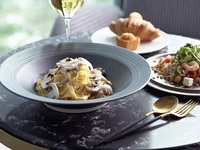 A fresh pasta lunch with 72 combinations of freshly baked bread and a side buffet of delicious deli salad.