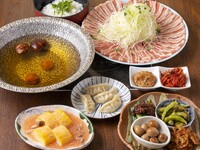 【乾杯ドリンク付】国産豚の塩しゃぶしゃぶから旨辛発酵鍋に【90分制】3500円(税込)