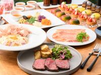 <テラスランチ>前菜・パスタ・メインディッシュとワゴンデザートランチ4,800円