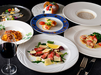 【アリエッタ】パーティーにおすすめ　季節の食材使用　Wメイン鮮魚と仔牛肉 13,200円 ☆個室準備も有り