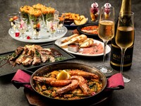 ～Spanishコース～名物赤海老パエリア×豪華タパス×牛リブロースグリルなど全7品【2H飲み放題付】
