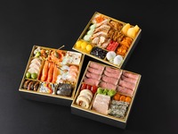 「肉づくし＆和洋中三段おせち」　早期割引【当日代金引換用】】