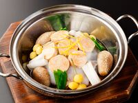 Authentic soy sauce-based monkfish hotpot course A