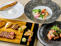 ◇◆琥珀コース◆◇【ランチ】ホタテ・旬の魚と黒毛和牛ロースステーキを堪能