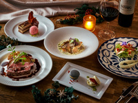 Christmas Dinner course with wine pairings at Terrace Dining Table