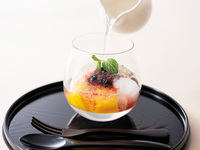 Summer dessert: “Cool Mango Lemonade Punch – with mochi and red beans”