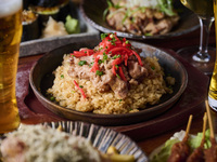 Includes one drink [Take: Shibuya Tongue-in Course] From sushi rolls to the main charcoal grilled dish and garlic rice to finish off the meal! Entry ends at 6:30 PM