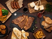 【シーサイドDXエリア】BBQステーキコース（ソフトドリンク飲み放題付き）