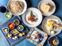 [Private room guaranteed, dinner only] Free drink included + 8-item platter of soba noodles, sashimi, tempura, 2 grilled dishes, soba noodles, etc. 8 dishes in total / Tou Soba Kaiseki full course