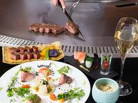 【JRホテルメンバーズ/WESTER会員限定】グラスシャンパン・花束（ミニブーケ）付き バースデー特別鉄板焼コース（