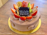 チョコクリーム (5号15cm）4~6名様前後用【基本形🎂】（上部のみフルーツ）【税別4,619円】