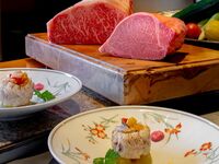Seasonal Course: Pike Conger, Summer Vegetables & ”Kuroge Wagyu” Sirloin100g