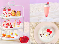 土日祝【ステッカー＋ホイップカラーストロベリー＋ハローキティのショートケーキ付】ハローキティ プリンセスアフタヌーンティー ★オリジナルステッカー付