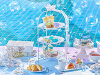【土日祝通常席 カフェフリー】マーメイドブルー アフタヌーンティー〜トロピカルサマー〜　ぷるんとじゅわっとジューシー桃パフェ付！