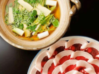 【天然猪&月輪熊しゃぶしゃぶ会席】最上級猪ロース肉×ツキノワグマ