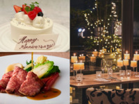 ＜テーブルキャンドル装飾された窓際席確約＞乾杯スパークリングワイン・アニバーサリーケーキがついた豪華ディナーコース -CHEF'S -