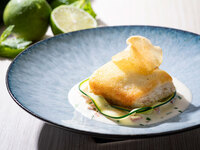 【90-Minute Dining】Mini Buffet Included ≪Seasonal Lunch≫Gratinated Sea Bass Viennoise Style with Lime-Scented Vermouth Sauce