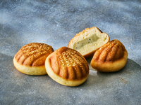 [Bread] Shell bean bun with kiwi