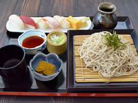 Sushi and soba set (includes hot spring bath)