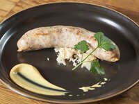 Juicy grilled sausages with sauerkraut