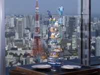 [Weekend window  seats (view charge included)]Peach and Tropical Fruit Mermaid Afternoon Tea