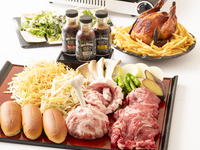 【事前決済専用】丸鶏炭火焼付きBBQセット　2時間セルフ飲み放題付