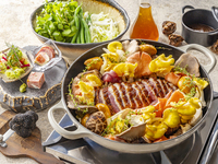 Autumn Limited Hot Pot — Aichi Duck and Mushroom Étuvée, Duck Consommé, Black Garlic Rouille