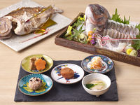 Salt-grilled sea bream with head and tail & first meal set