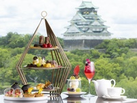 Art collaboration afternoon tea with parfait, sweet potato, chestnut and nankin sweets