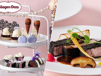 ＜特別会場へご案内＞ランチA（メイン料理：ポークランチ）付き　モノクロ・ゴシックアフタヌーンティー with ハーゲンダッツ　2時間カフェフリー（土日祝）