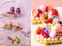 【推し会や誕生日のお祝いに最適！】数字が選べるナンバーケーキ付ぶどうと栗のパープルアフタヌーンティー！マスカットスパークリング付き（通常席）