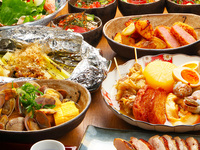 [Easy drinking party] A banquet course perfect for a drinking party, including grilled local chicken and seafood bowls ★ 4,500 yen with all-you-can-drink