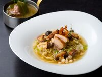 能登豚と鴨のスパゲッテーニ ガルビュール風