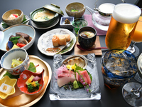 【冬の宴会プラン早期特典付】松阪牛と産地直送かすみ蟹を贅沢に使った特別会席+150分飲み放題　税サ込25,000円　（8名様～）