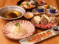 -しゃぶしゃぶ- 国産豚の塩しゃぶしゃぶ×国産牛のしゃぶしゃぶ+日本酒含む3時間飲み放題