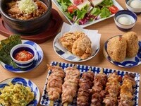 【百鳥のオススメコース・料理のみ】3,500円(税込)　炭焼き3串の盛合せをメインにいいとこどりしてます【全10品】