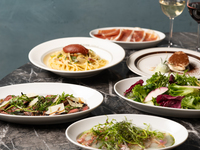 【DINNER CHEF'S COURSE】 全5品 前菜2品＋パスタ＋メイン+デザート+コーヒー(4,800円～)