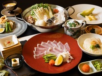 【Fugu Zanmai】 Tora-fugu Course — Sashimi, hot pot, karaage, and more. Savor the king of winter flavors.