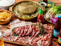 【鍋BBQプラン】OXテールスープしゃぶしゃぶ＆BBQが一緒に楽しめます♪180分飲み放題付き