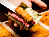 10月1日〜　個室確約！【"人生を変えるヒレ”コース】「厳選和牛の雲丹ユッケドッグ」「厳選ヒレのブリオッシュカツサンド」「厳選和牛ヒレの産地別2種食べ比べ」「厳選和牛ヒレとサーロインの土鍋ご飯」