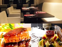 ロッシーニ コース+記念日ケーキ　パリブレストにメッセージを添えて