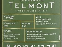 2012 Telmont Lieux dits Damery Parcelle sous Adrien テルモン リュー ディ ダムリー パーセル スー アデュリアン